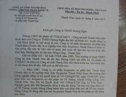 Thanh Hóa: doanh nghiệp tẩy xóa quyết định, tự thay đổi địa điểm khai thác khoáng sản 